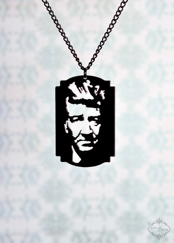 David Lynch Tribute Necklace in black stainless steel
