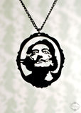 Salvador Dali Tribute Necklace in black stainless steel
