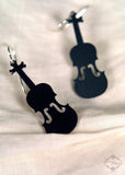 Black Violin Earrings in stainless steel