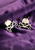 Skull and Crossed Skeleton Key earrings in silver stainless steel
