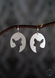 Baby Deer Oval Earrings in stainless steel