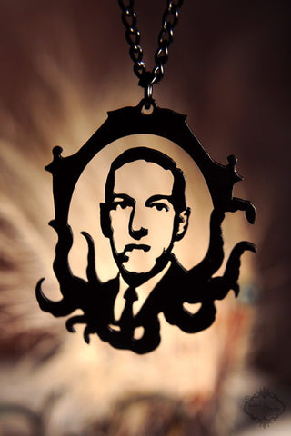 H.P. Lovecraft Cthulhu homage Necklace in black stainless steel