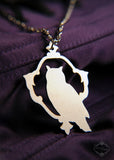 Silver Owl Silhouette Necklace in stainless steel