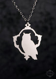 Silver Owl Silhouette Necklace in stainless steel