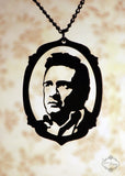 Johnny Cash Tribute Necklace in black stainless steel