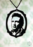 Johnny Cash Tribute Necklace in black stainless steel
