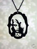 Zombie Girl Night of the Living Dead inspired Necklace in black stainless steel