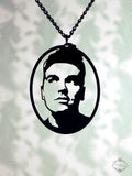 Morrissey Tribute Portrait Necklace in black stainless steel