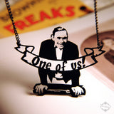 Johnny Eck Sideshow Freak Necklace in black stainless steel