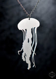 Jellyfish Silhouette Necklace in stainless steel
