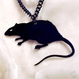 Rat necklace in black stainless steel